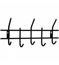 Вешалка настенная "Стандарт 2/5", 220х475х95 мм, 5 крючков, металл, черная