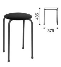 Табурет РС01-Т011В, черный каркас, кожзам черный, РС01-Т011В-201-